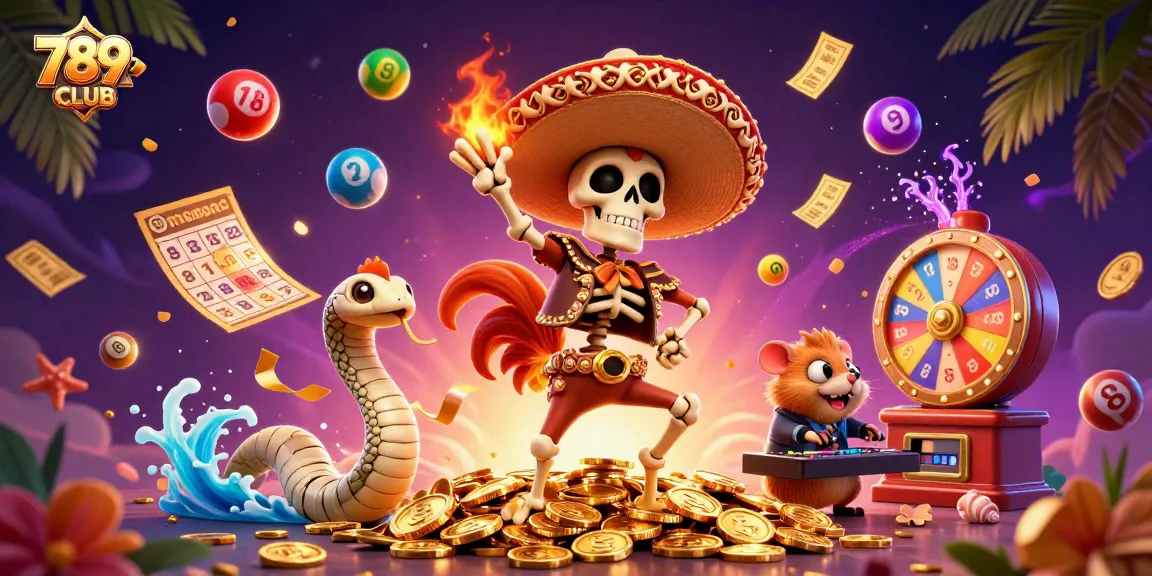 Experience lively gaming action at 789CLUB with dynamic illustrations of casino excitement.